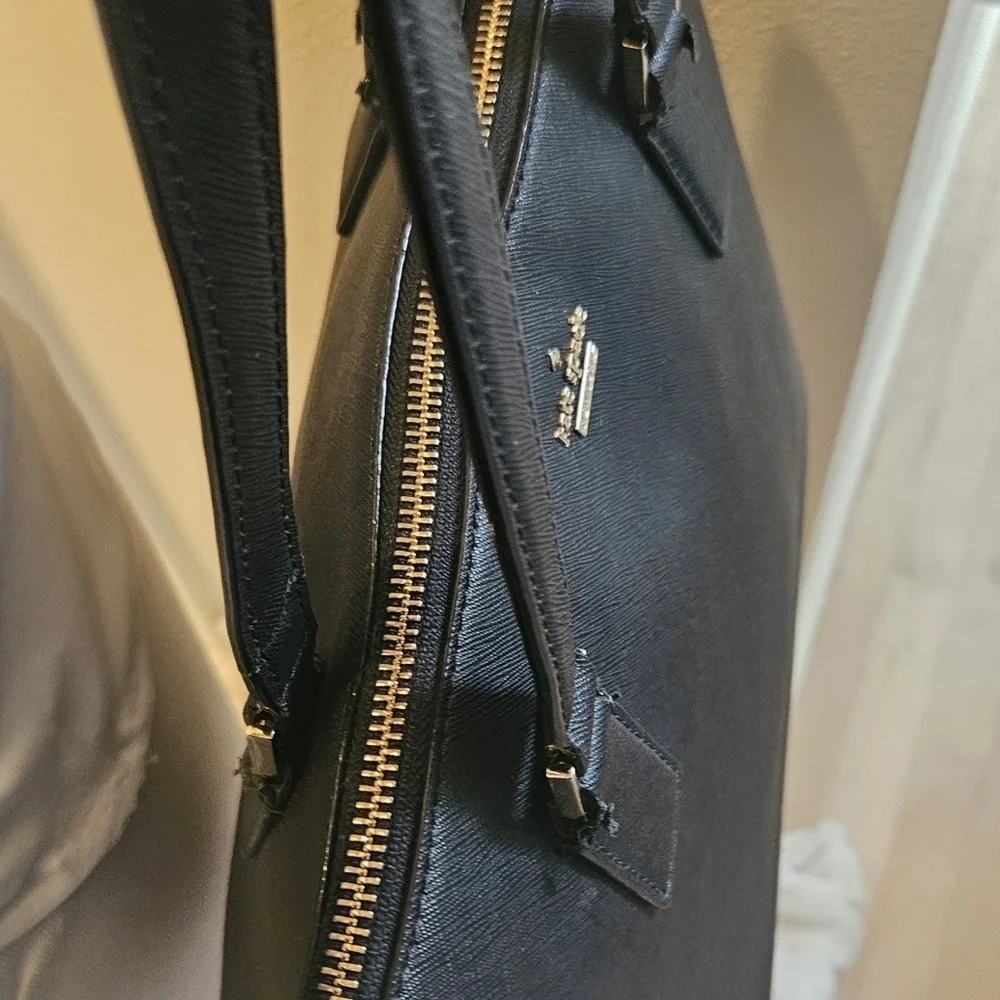 Kate Spade New York Cameron Black Leather Street Lucie Tote Handbag Large